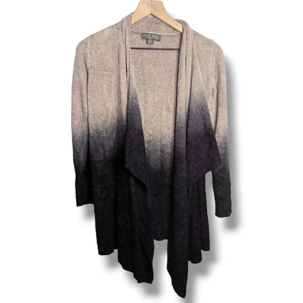 Barefoot Dreams S/M Black Tan Ombre Bamboo Chic Lite Cardigan Sweater